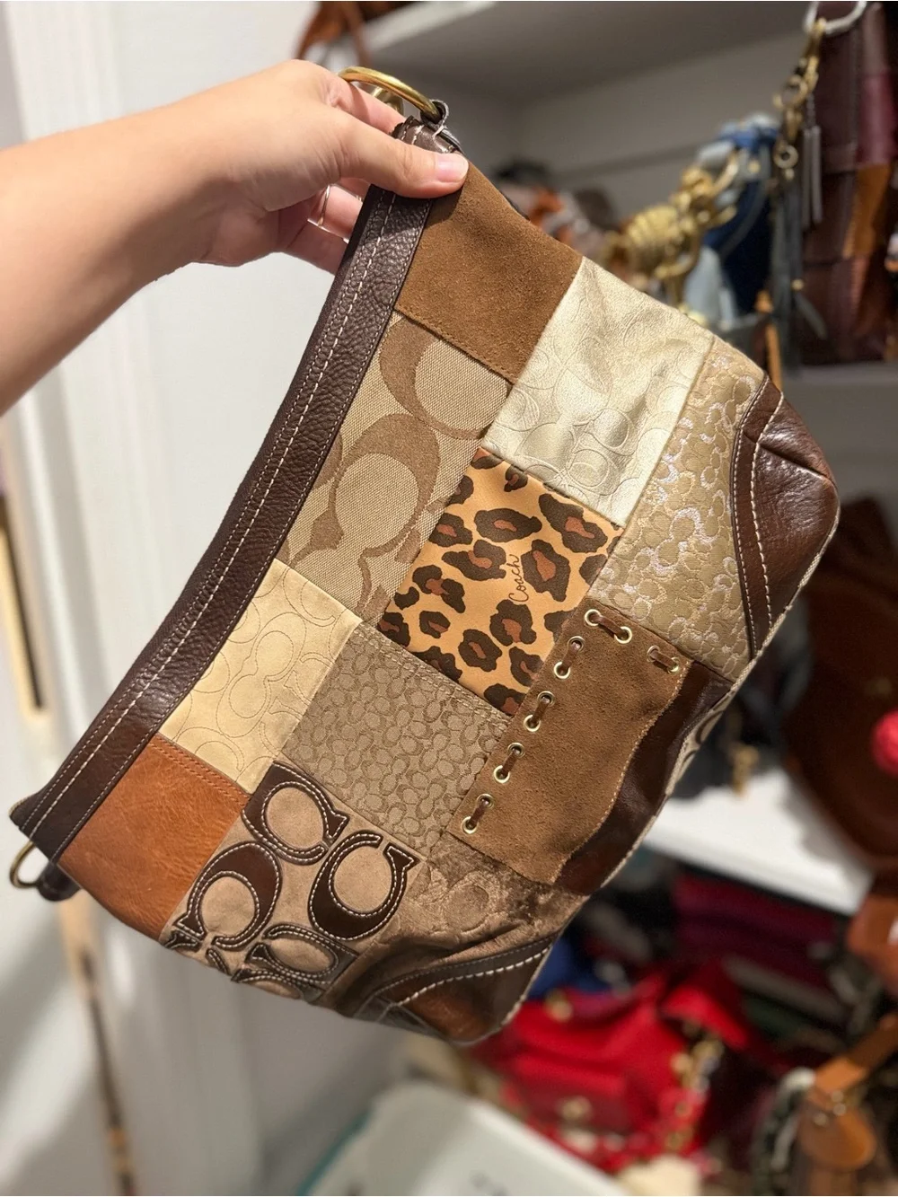 Vintage Coach Patchwork Large Hobo Bag